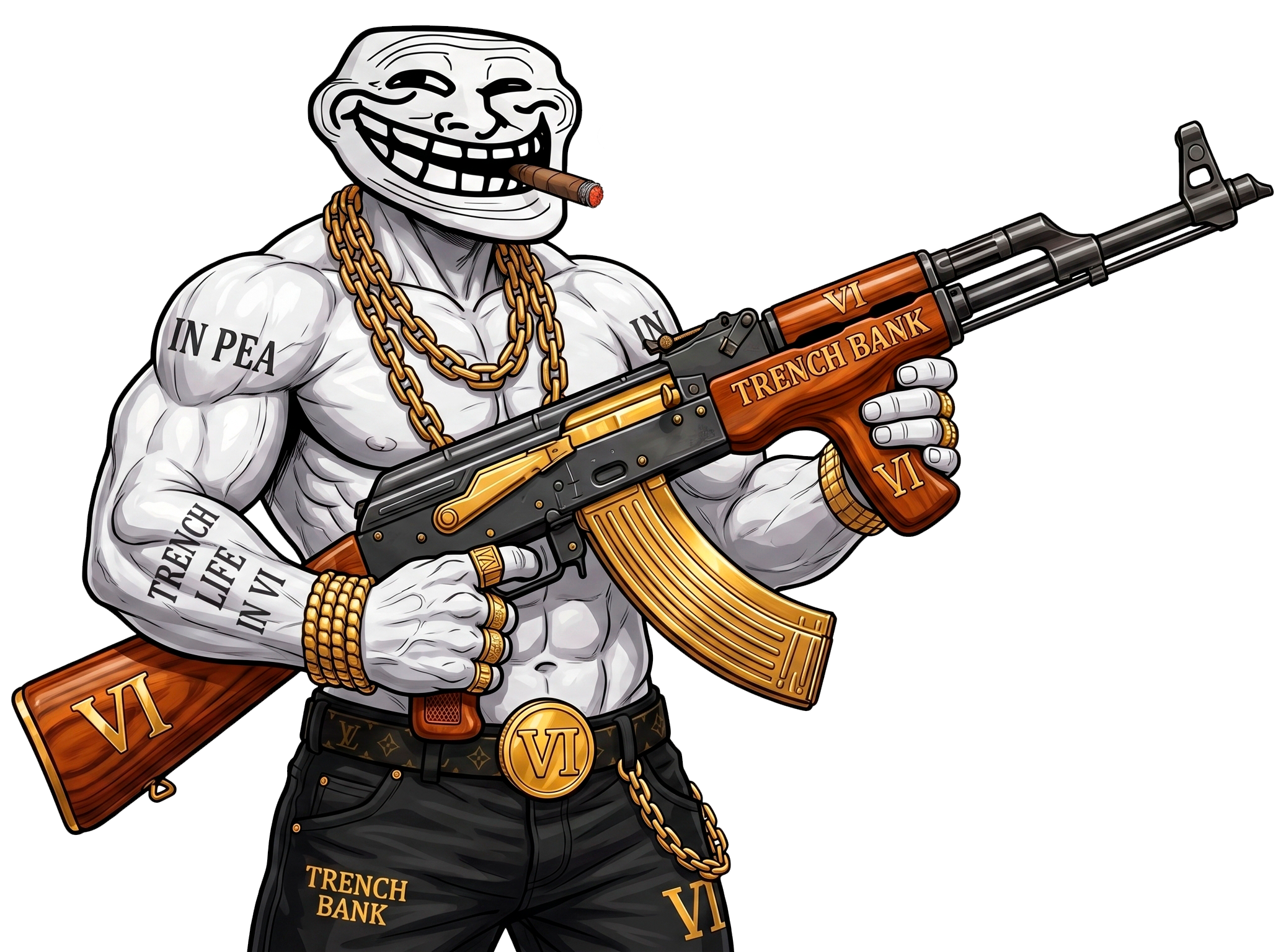 Trench Bank troll gangster mascot